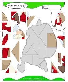 Puzzle Kes Yapıştır Çalışma Sayfaları
